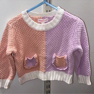 Design History Women's Peach and Lavender Sweater